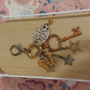 Wishing Dreaming Hoping Charmed Statement Keychain Key Ring Fob